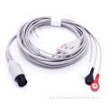 Cable de ECG con resistencia 1K de 3 hilos conductores